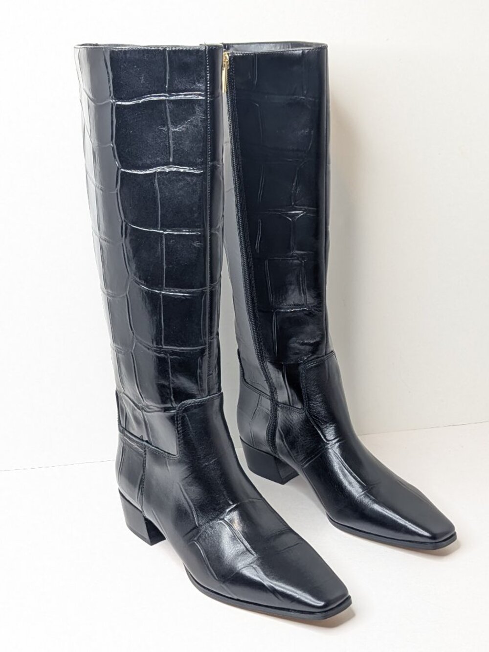 Vince Camuto Pavla Knee High Boots Black Leather Women's 7.5